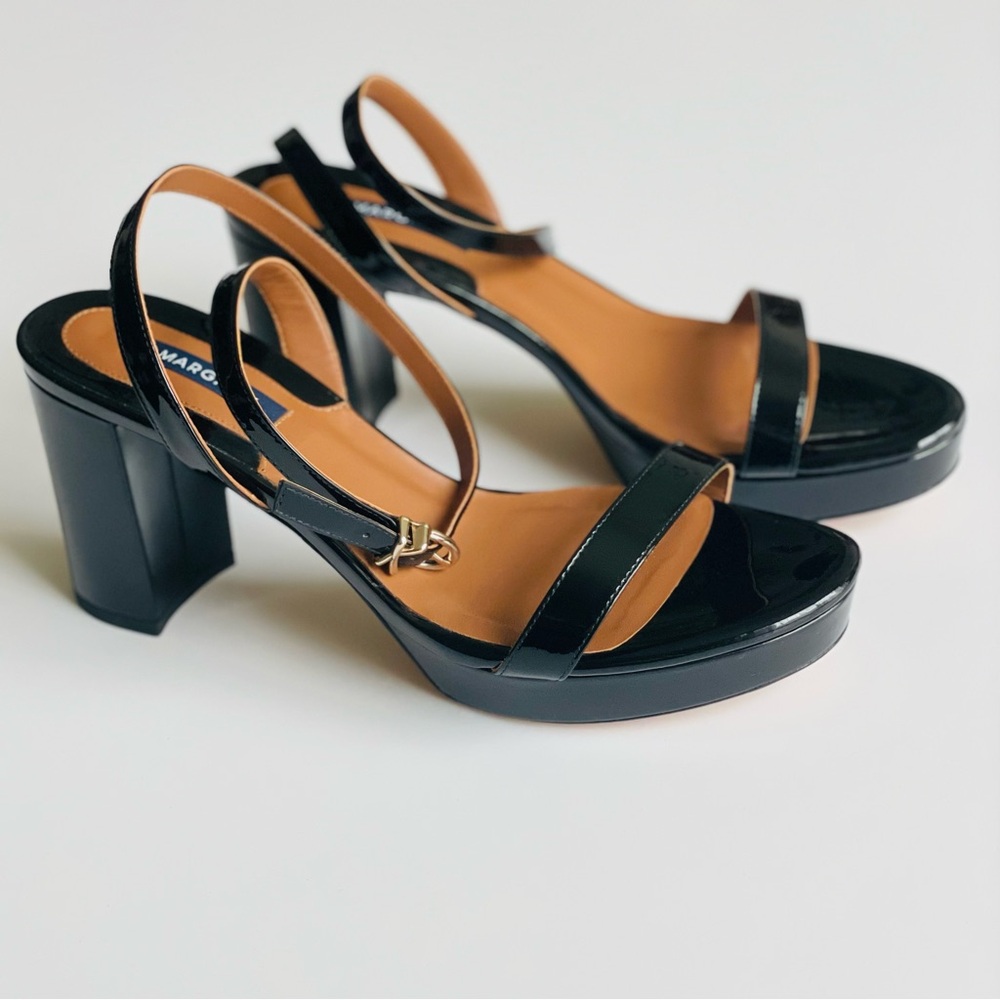 Margaux SIZE 40 W The Platform black patent leather sandals